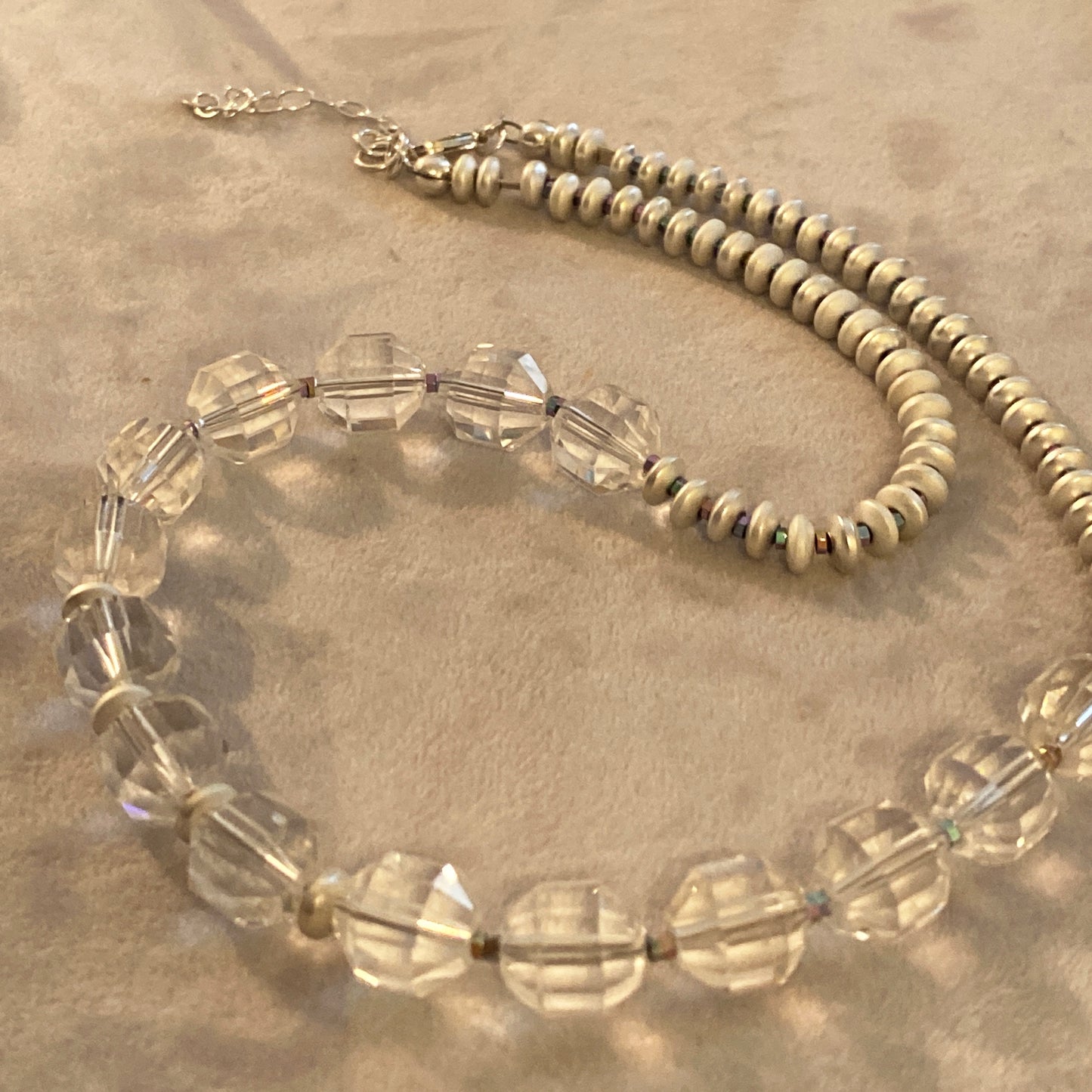 Crystal Quartz necklace with hematite